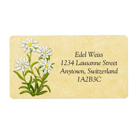 Swiss Edelweiss Flowers  Label (Voorkant)