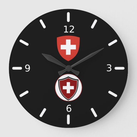 Swiss flag-coat arms large clock grote klok (Voorkant)
