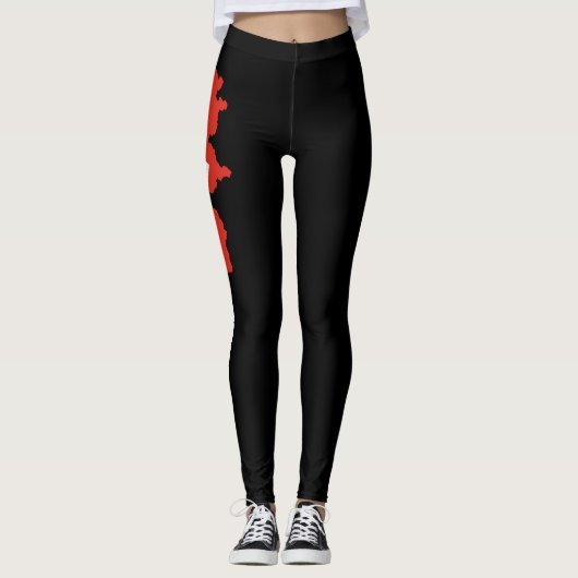 Swiss Flag Leggings - Switzerland Map Design Tight (Voorkant)