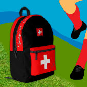 Swiss Flag rugzak, Zwitserland, patriot zwart Bedrukte Rugzak