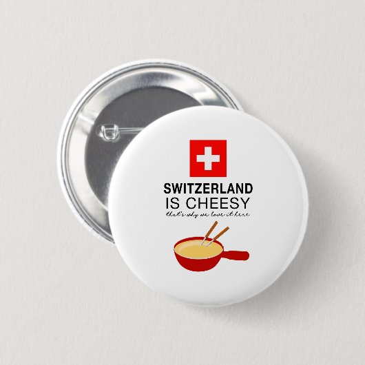 Swiss Fondue Funny Ronde Button 5,7 Cm (Voorkant /achterkant)