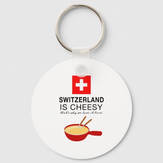 Swiss Fondue Funny Sleutelhanger (Voorkant)