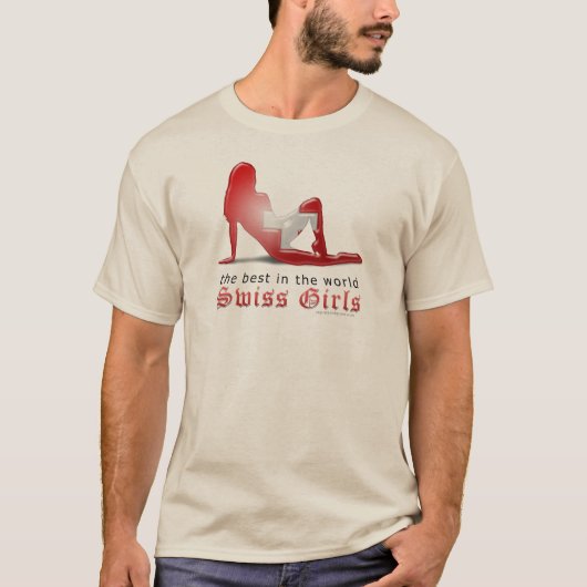Swiss Girl Silhouette Flag T-shirt (Voorkant)