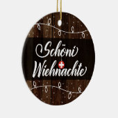 Swiss Merry Kerstmis, Schöni Wiehnachte Keramisch Ornament (Rechts)