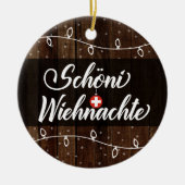 Swiss Merry Kerstmis, Schöni Wiehnachte Keramisch Ornament (Voorkant)
