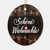 Swiss Merry Kerstmis, Schöni Wiehnachte Keramisch Ornament (Links)