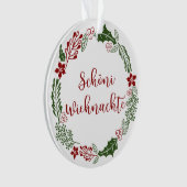 Swiss Merry Kerstmis Wreath, Schöni Wiehnachte Ornament (voorkant)