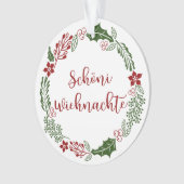Swiss Merry Kerstmis Wreath, Schöni Wiehnachte Ornament (voorkant)