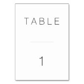 Swiss Modern Table Number Kaart (Achterkant)