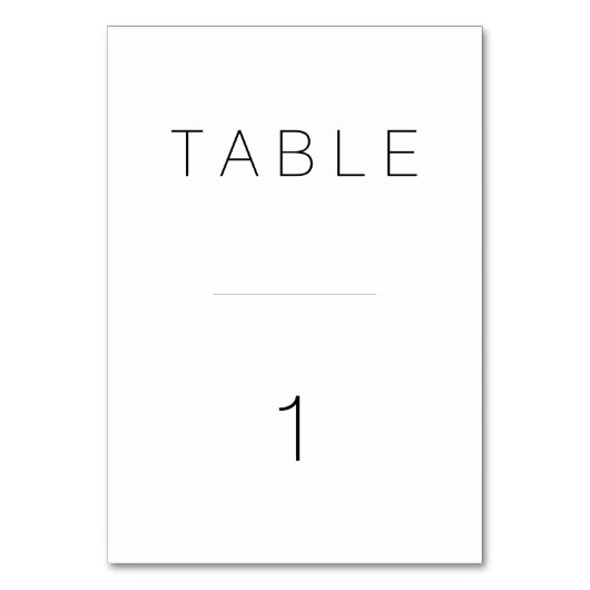 Swiss Modern Table Number Kaart (Voorkant)