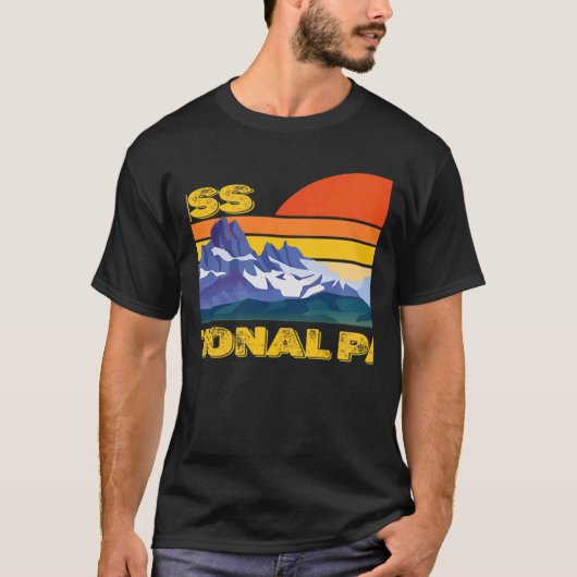 Swiss National Park Alps Souvenir Engadin Retro Ca T-shirt (Voorkant)