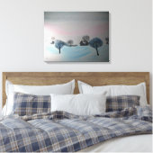 Swiss Opus 3 Winter Scene Village Blizzard Canvas Afdruk (Insitu (Slaapkamer))