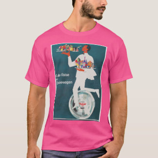 Swiss Railways Vintage Travel Poster Man Riding U T-shirt