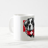 Swiss Saint Bernard Mug with Swiss Flag Scarf Koffiemok (Voorkant links)