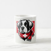 Swiss Saint Bernard Mug with Swiss Flag Scarf Koffiemok (Center)