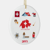 Swiss Souvenir Combo Keramisch Ornament (Rechts)