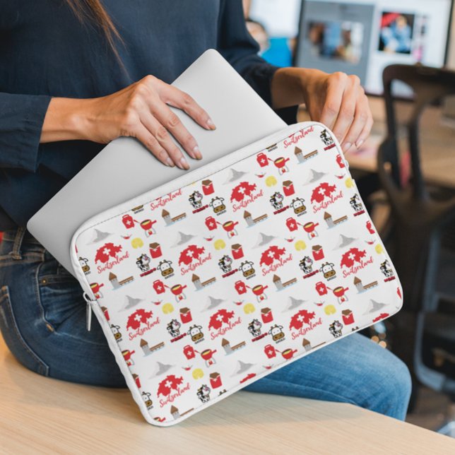 Swiss Souvenirs Pattern Laptop Sleeve (Creator heeft geüpload)