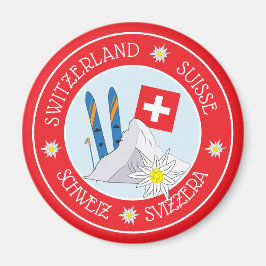 Swiss Travel Souvenir Red Refkoelkast Magnet