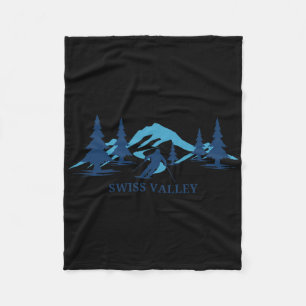 Swiss Valley Michigan Ski Resort Skiër Fleece Deken