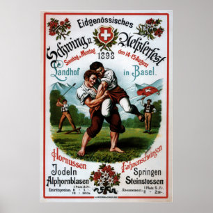 Swiss Wrestling Alpine Festival ~R. Schweizer 1899 Poster