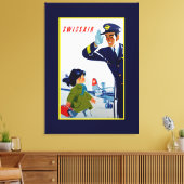 Swissair Little Girl Canvas Afdruk (Insitu (Woonkamer))