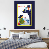 Swissair Little Girl Canvas Afdruk (Insitu (Slaapkamer))