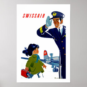 Swissair Little Girl Poster