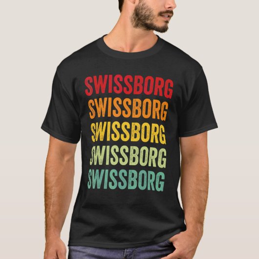 Swissborg Crypto Regenboog Tekst Ontwerp T-shirt (Voorkant)