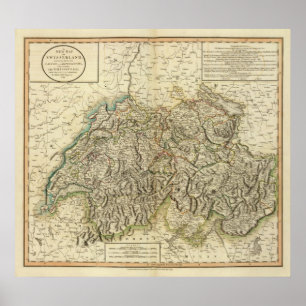 Swisserland - Zwitserland Atlas Map Poster