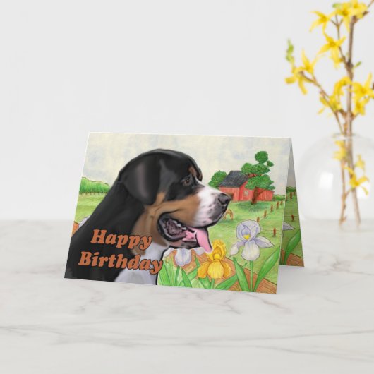 swissie verjaardagskaart kaart (Gele Bloem)