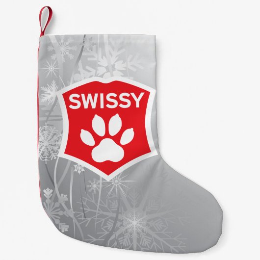 Swissy op Sneeuwkerststaart Kleine Kerstsok (Voorkant)