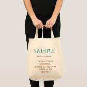 Swistle blog slogan tas, blauw-groen en bruin tote bag (Voorkant (product))