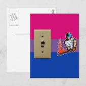 "Switch Hitter" Bisexual Pride Briefkaart (Voorkant / Achterkant)