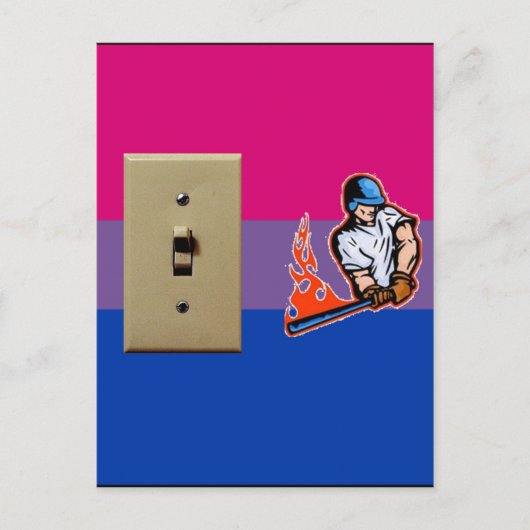 "Switch Hitter" Bisexual Pride Briefkaart (Voorkant)