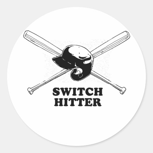SWITCH HITTER wordt vertaald als: DUBBELSLAG SPELE Ronde Sticker (Voorkant)