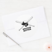 SWITCH HITTER wordt vertaald als: DUBBELSLAG SPELE Ronde Sticker (Envelop)