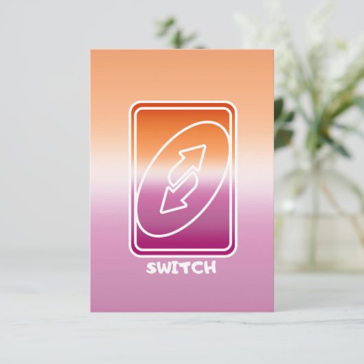 Switch Lesbische vlag stijl Dank je wel kaart (Staand voorkant)