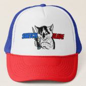 Switchblade Cat Trucker Hat by Phil Elmore Trucker Pet (Voorkant)