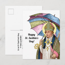 Swithin met paraplu briefkaart