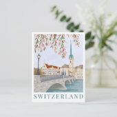 Switzerland Europe Travel Illustration Briefkaart (Staand voorkant)