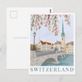 Switzerland Europe Travel Illustration Briefkaart (Voorkant / Achterkant)