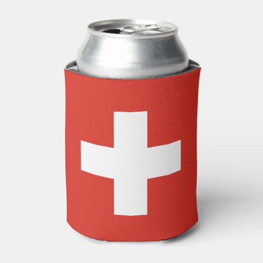 Switzerland Flag Blikjeskoeler (Blikje Voorkant)