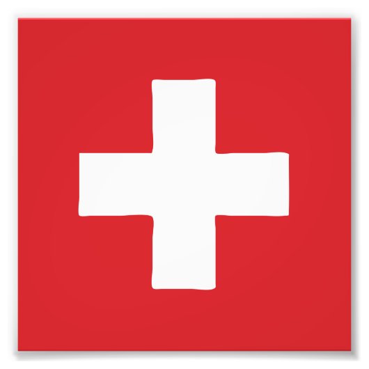 Switzerland Flag Emblem Foto Afdruk (Voorkant)
