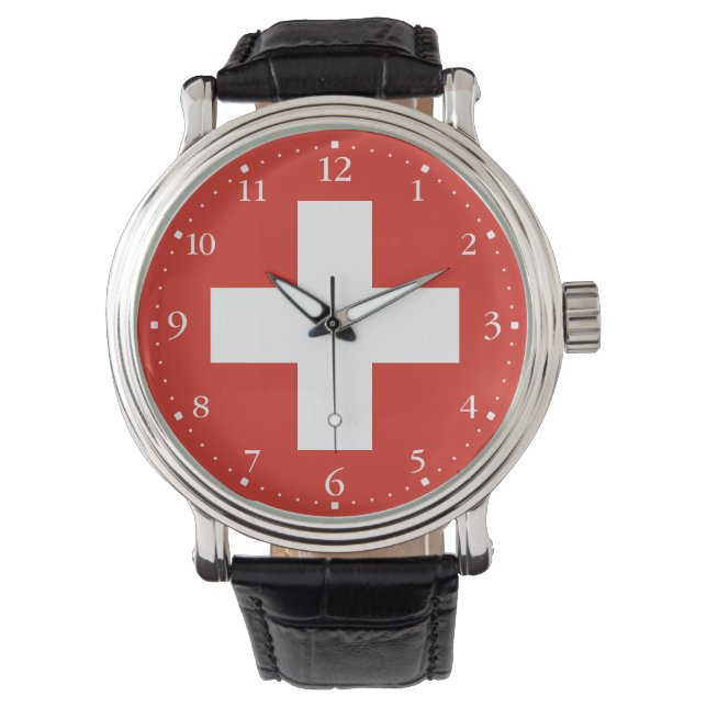 Switzerland Flag Horloge (Voorkant)