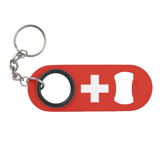 Switzerland Flag Mini Flessenopener (Voorkant (Horizontaal))