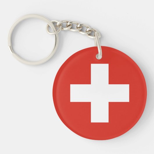 Switzerland Flag Sleutelhanger (Voorkant)