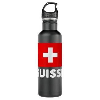 Switzerland Flag Suisse Swiss Schweiz White Red  Waterfles
