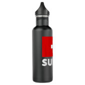 Switzerland Flag Suisse Swiss Schweiz White Red Waterfles (Links)