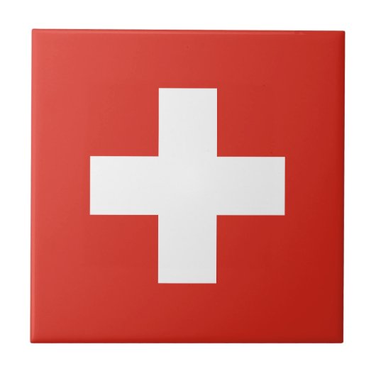 Switzerland Flag Tegeltje (Voorkant)