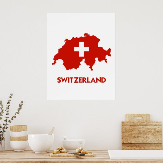 SWITZERLAND MAP POSTER (Keuken)